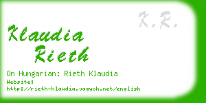 klaudia rieth business card